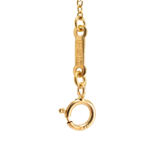 Metal Tiffany & Co. Elsa Peretti 18k Yellow Gold 16mm Open Heart Pendant Necklace For Sale - Image 7 of 10