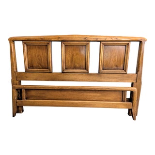 Vintage Mid-Century Modern Full or Queen Walnut Bed by White Furniture Company For Sale