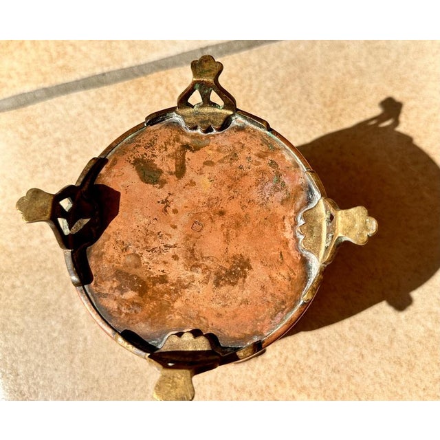 Copper Antique Art Nouveau Sculptural Wine Bottle Holder in Copper & Brass from Carl Deffner, Germany, 1900s For Sale - Image 8 of 13
