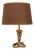 Hollywood Regency Brass Cobra Table Lamp with Brown Shade, France, 1970s For Sale