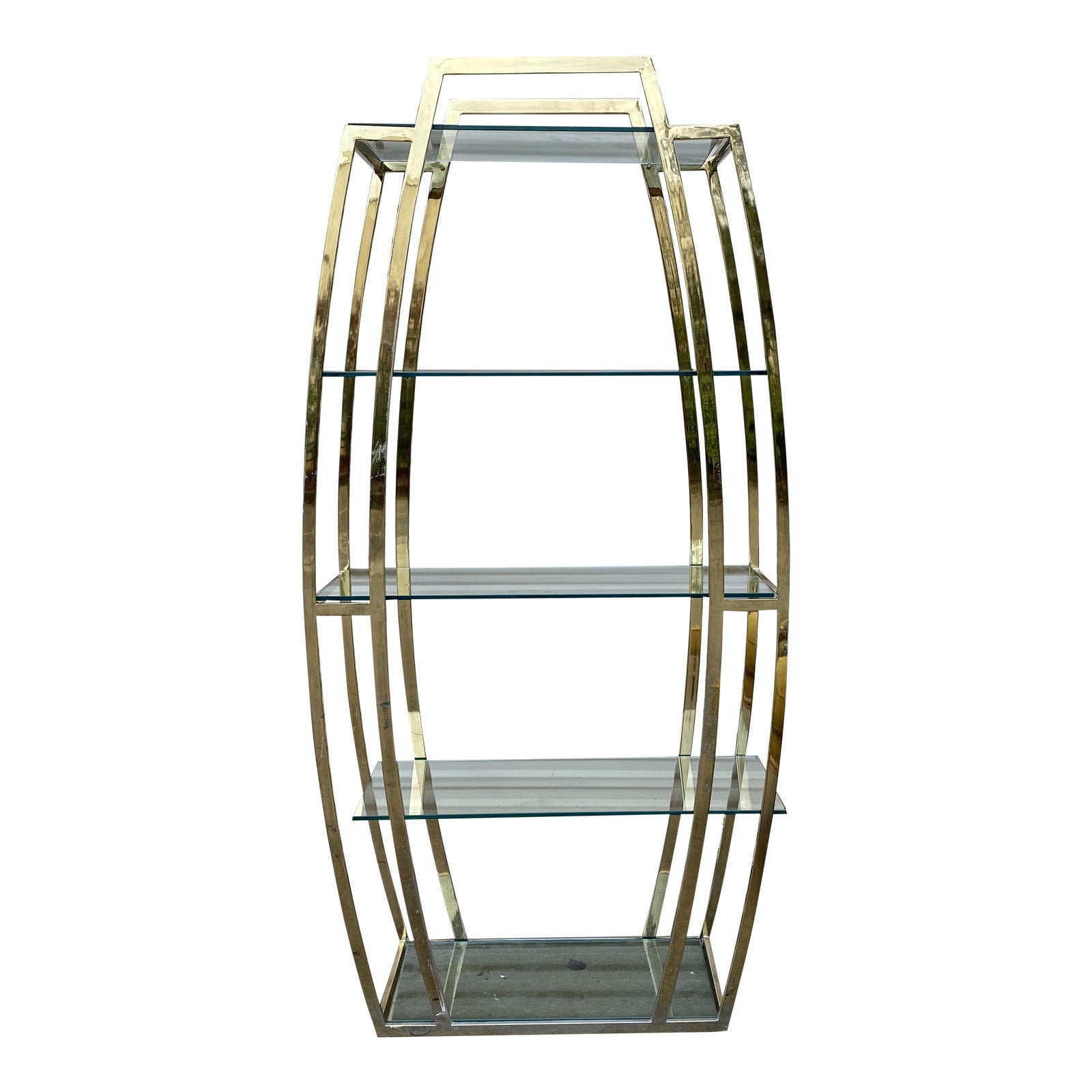1970s Vintage Chrome Art Deco Shelf Etagere** Chairish