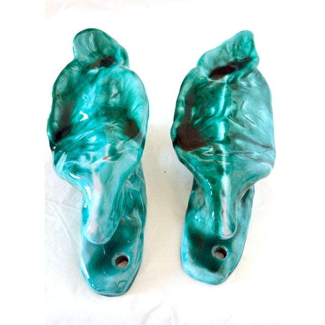 Handcrafted Teal Enameled Door Handles by Gabbianelli, 1950s, Set of 2 For Sale - Image 11 of 18