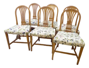 Continental Hardwood Dining Chairs - Set 6