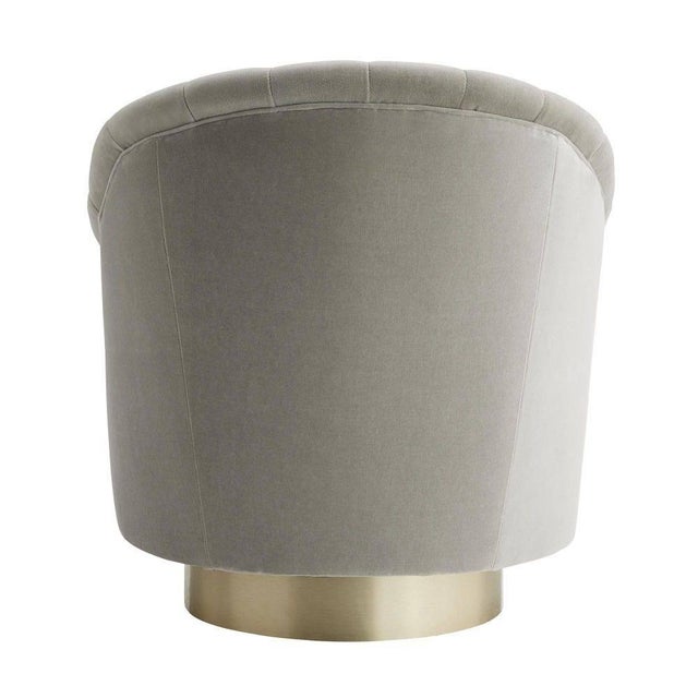 Arteriors Home Springsteen Chair Flint Velvet Champagne Swivel For Sale In Dallas - Image 6 of 9