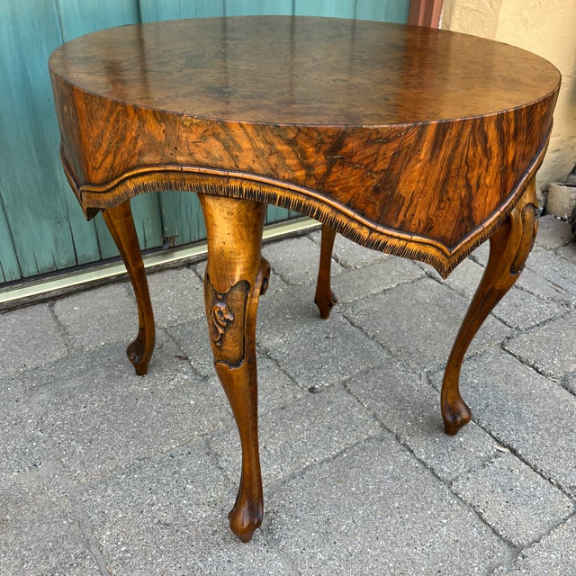 Trouvailles Inc., Watertown, Mass. Tablecloth/Apron Edge Accent Table For Sale - Image 10 of 11