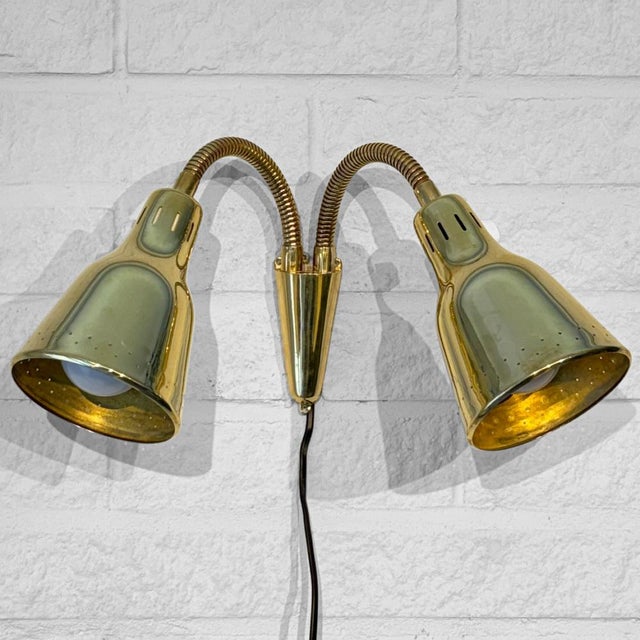 Scandinavian Modernist Model 6744 Wall Lamp in Brass from Pagos, Sweden, 1940s For Sale - Image 12 of 12