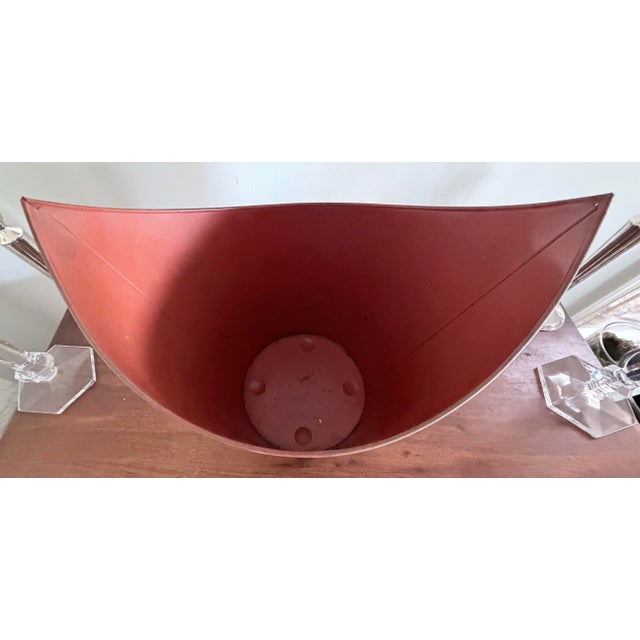 Vintage Decoupage Clipper Ship Tole Wastebasket With Lion Head Ring Handles For Sale - Image 4 of 9