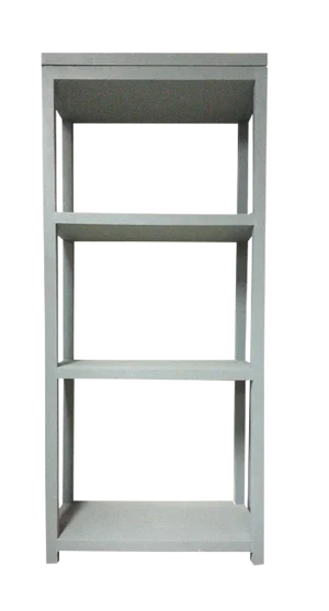 Linen Covered Blue Bookshelf