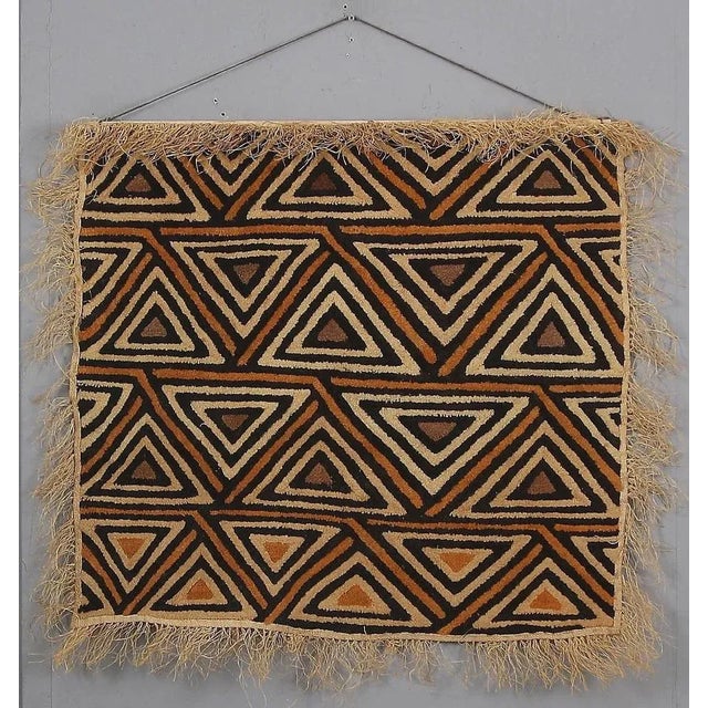 Handcrafted Kuba Cloth Wall Hanging, Democratic Republic of Congo, 1960s For Sale - Image 11 of 13
