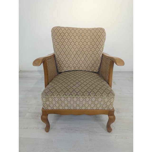 Brown Chippendale Lounge Chair with Raffia For Sale - Image 8 of 15