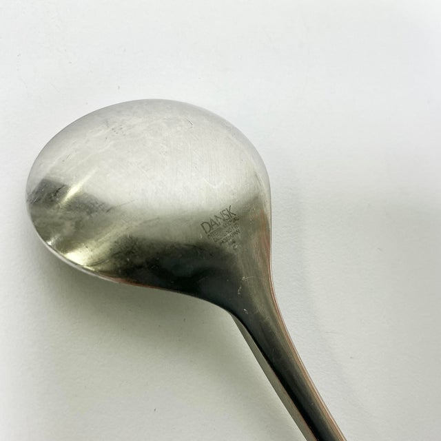 Silver 1986 Vintage Danish Boho Chic Dansk Thistle Stainless Steel Flatware, Iced Tea Spoons - Set of 8 For Sale - Image 8 of 8