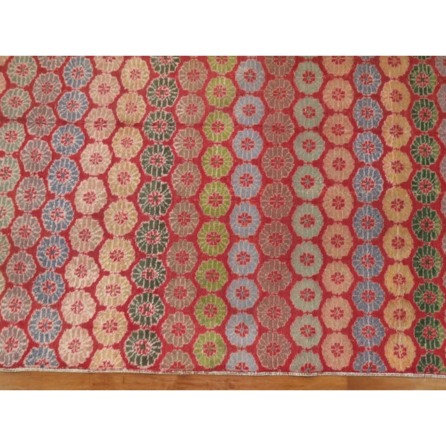 Mid-Century Modern Colorful Mid-20th Century Turkish Deco Rug with Cintomani Design For Sale - Image 3 of 6
