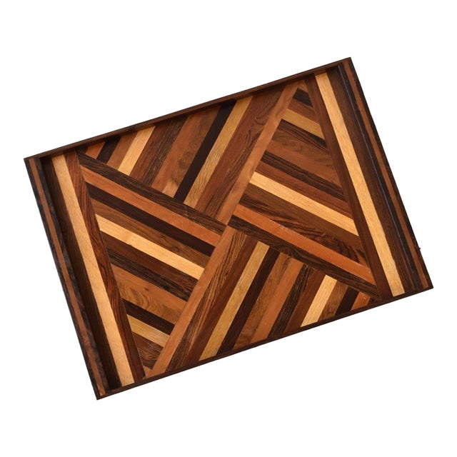 Vintage Mid-Century Decorative Parquetry Serving Tray by Don Shoemaker for Señal, s.a., Circa 1960s For Sale