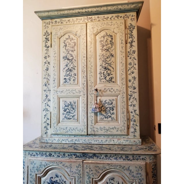 French 18th Century French Painted Cabinet For Sale - Image 3 of 12