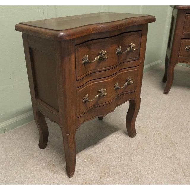 French Country Oak Bedside Tables, 1960, Set of 2 For Sale - Image 4 of 8