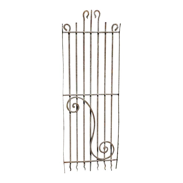 Antique Victorian Iron Gate Window Panel Fence Architectural Salvage Door For Sale