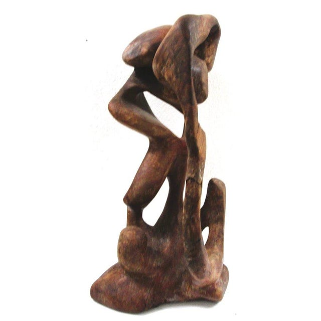 Mid-Century Modern 1950s Mid-Century Modern Organic Biomorphic Figurative Burl Wood Carving Sculpture For Sale - Image 3 of 18