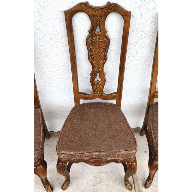 Brown Drexel Italian Tuscan Dining Chairs Set of 6 For Sale - Image 8 of 17