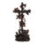 Antique 19th Century Black Forest Hand-Carved Wooden Cross With Birds and Acorns For Sale