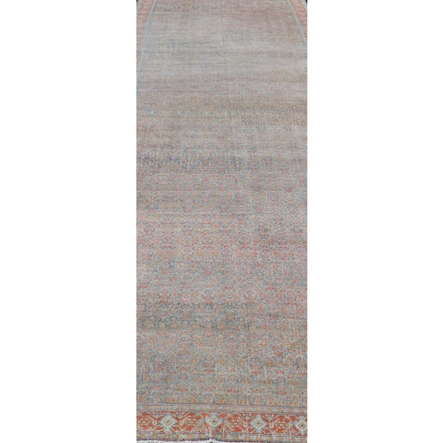 Early 20th Century Hand-Knotted Antique Persian Long Gallery Senneh in Wool With All-Over Design For Sale - Image 5 of 16