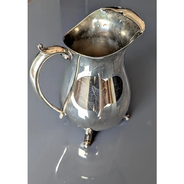 Baroque Vintage Italian Silverplate Water Pitcher With Ice Guard For Sale - Image 3 of 4