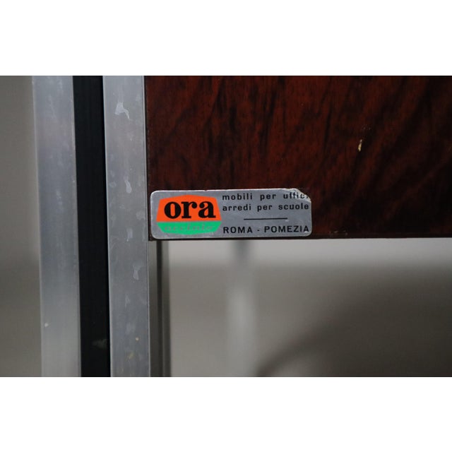 Selene Executive Desk from Ora Acciaio, Italy, 1970s For Sale - Image 4 of 17