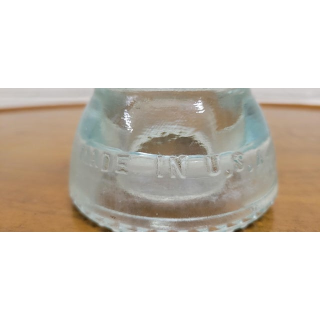 Vintage Hemingray 42 Teal Tinted Glass Insulator For Sale In Kansas City - Image 6 of 11