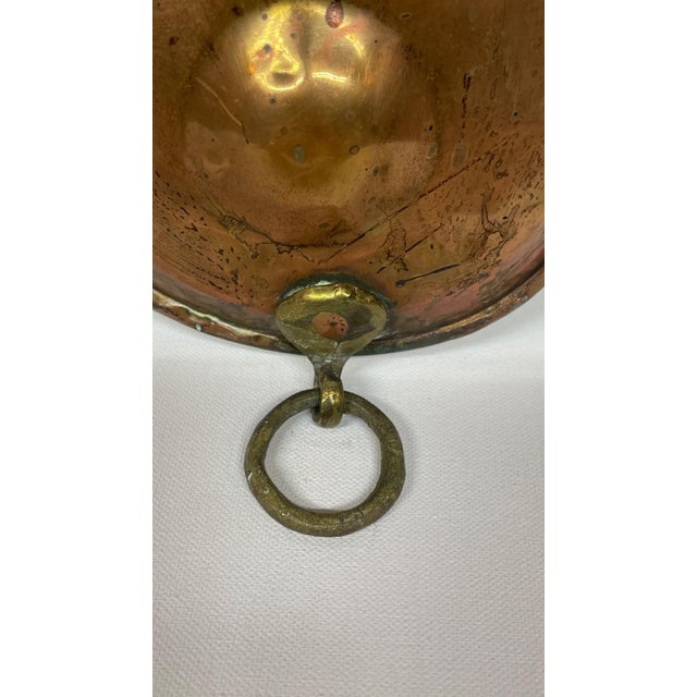 Late 19th Century Antique Oblong Copper & Brass Egg Poacher Pan With Long Hanging Handle For Sale - Image 5 of 10