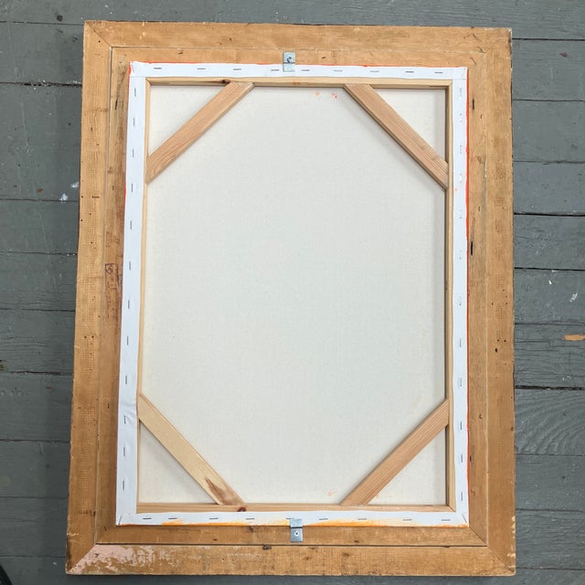 Contemporary Original Alexandra Brown Abstract Pop Floral Still Life Oil Painting Vintage French Style Frame For Sale - Image 4 of 4