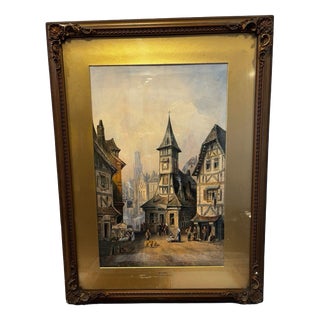 Charles James Keats, Bruges, Watercolour, Framed For Sale