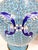 Late 20th Century Mid-20th Century Chinese Blue & White Cloisonné Brass Vases - A Pair For Sale - Image 5 of 8