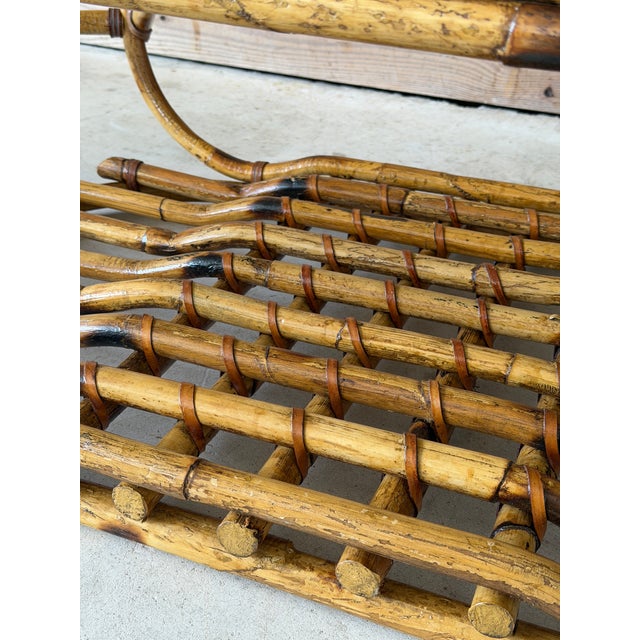Vivai del Sud Vintage Coastal Sculptural Rattan Coffee Table With Original Smoked Glass Top For Sale - Image 4 of 12