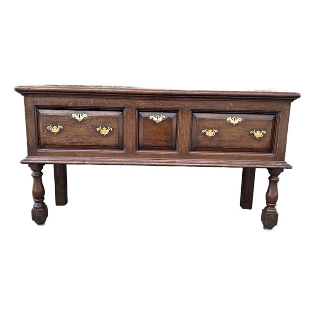 18th Century English Oak Dresser Base For Sale