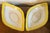 Large Antique Early 19th Century English George III Derby Porcelain Navette Shape Dishes With Yellow Border Circa 1800 - A Pair For Sale - Image 11 of 13