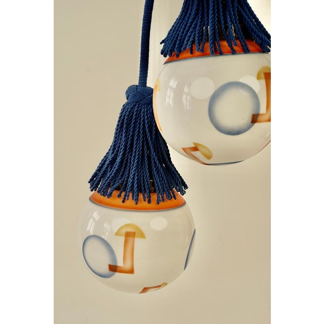 1920s Pendant Light with Three Glass Balls, 1925 For Sale - Image 5 of 14