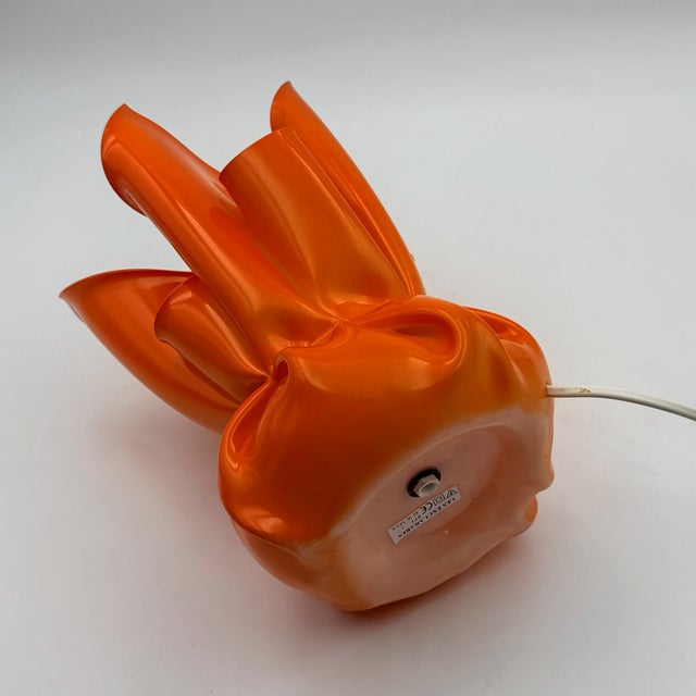1990s Sculptural Orange Plastic Table Lamp by Les Eclarares, France, 1990s For Sale - Image 5 of 16