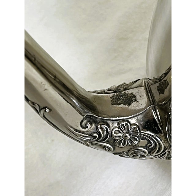 Vintage 3-Piece Tea Service, Silverplate With Floral Details For Sale - Image 9 of 13