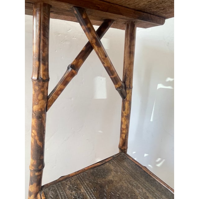 French Chinoiserie Tortoiseshell Bamboo and Lacquer Side Table, c.188-1900 For Sale - Image 11 of 14