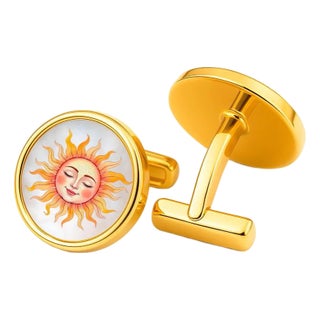 Mother of Pearl Cufflinks - Sun Cufflinks, A Pair For Sale