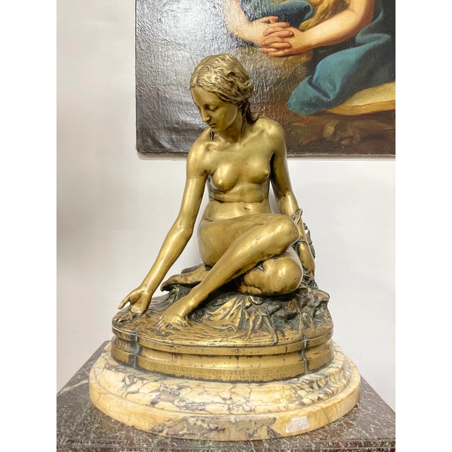 A Gilt Bronze Figure of a Water Nymph, France, 19th Century For Sale In Los Angeles - Image 6 of 10