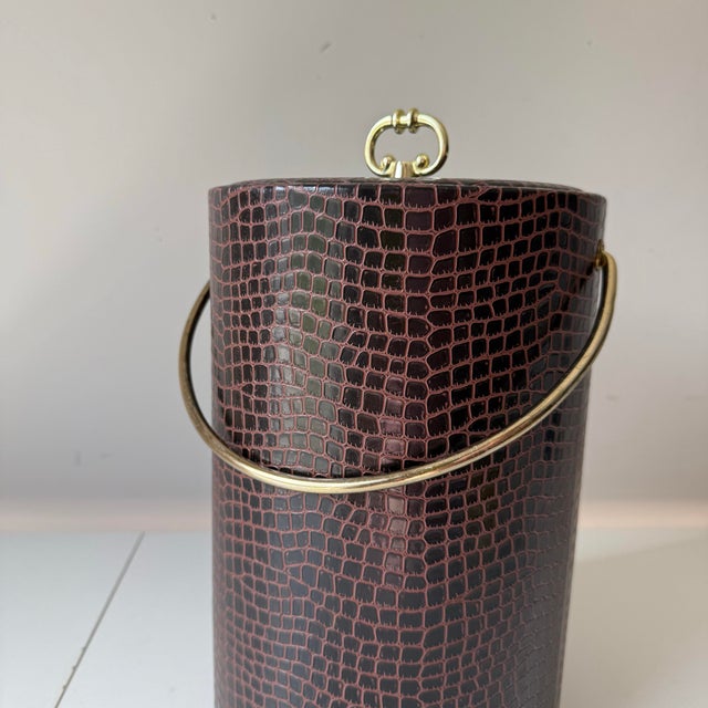 Georges Briard 1970s Faux Crocodile Ice Bucket For Sale - Image 4 of 8