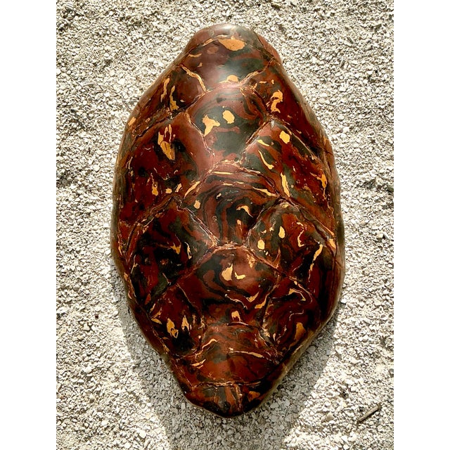 Paint Vintage Boho Artisanal Pigmented Plaster Scagliola Turtle Shell For Sale - Image 7 of 11