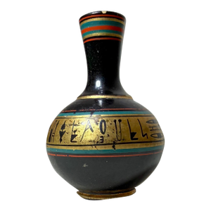 Antique Hand Painted Greek Glazed Miniature Dollhouse Pottery Clay Vase