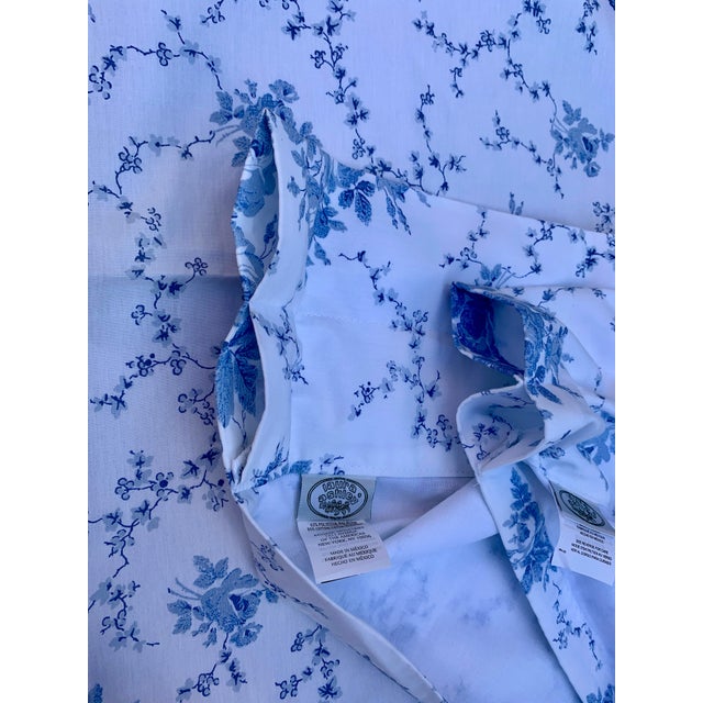 Vintage Late Century 20th 1970-1999 Laura Ashley Sophia Blue Floral Window Panels, Lined, Rod Pocket- a Pair For Sale - Image 10 of 12