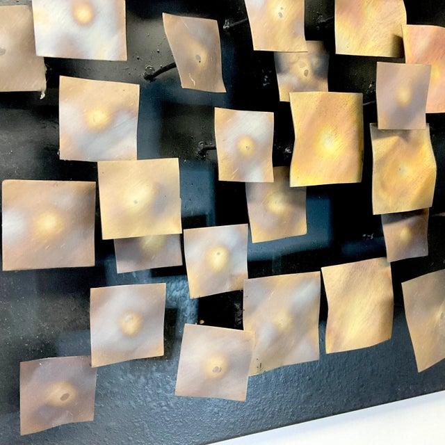 Burnt Orange 1970s Vintage Brutalist Abstract Wall Sculpture, After Curtis Jere’ For Sale - Image 8 of 12