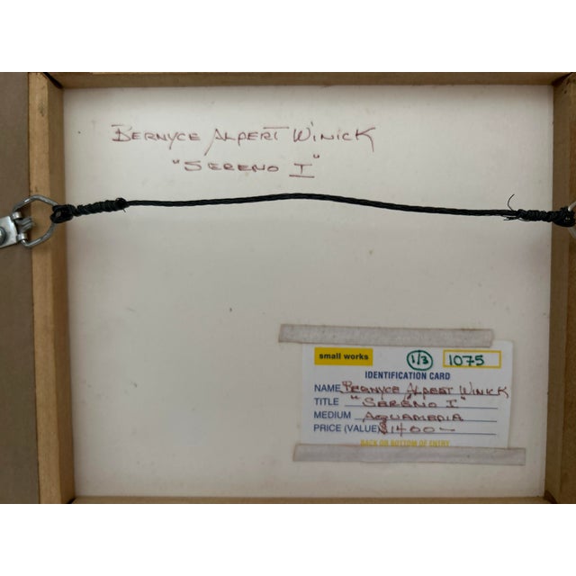 Late 20th Century Late 20th Century Sereno I, by Bernyce Winick, Signed Aquamedia Gouache Abstract, Framed For Sale - Image 5 of 8