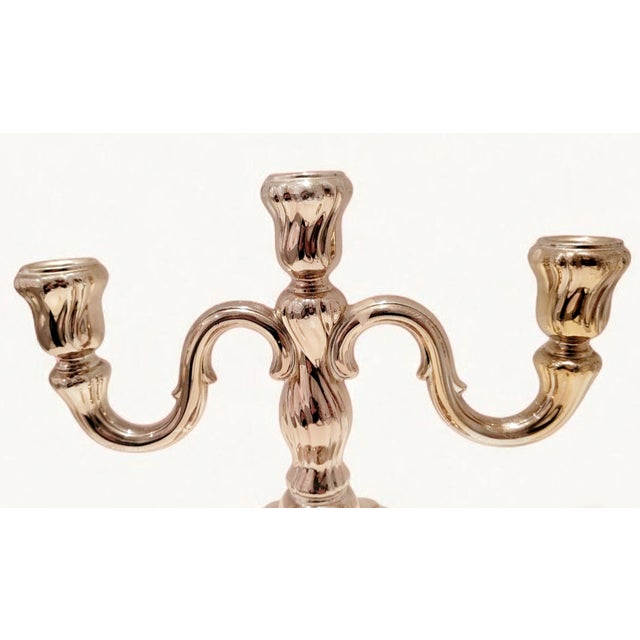 Antique Rococo Silver-Plated Candleholder, 1900s For Sale - Image 5 of 7