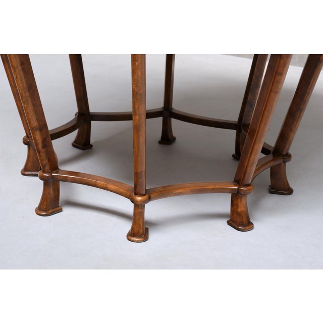 Expressionist Octagonal Center Table in Flamed Birch, Germany, 1920s For Sale - Image 11 of 16