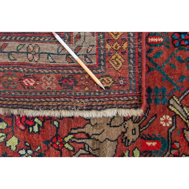 Textile Antique Neyriz Rug 9’10” X 6’6” Wool Tree of Life Rug 1900's For Sale - Image 7 of 11