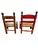 Vintage Set of 2 Hand-Painted Rancho Monterey Mexican Folk Art Children’s Ladderback Chairs With Rush Seats For Sale - Image 13 of 14